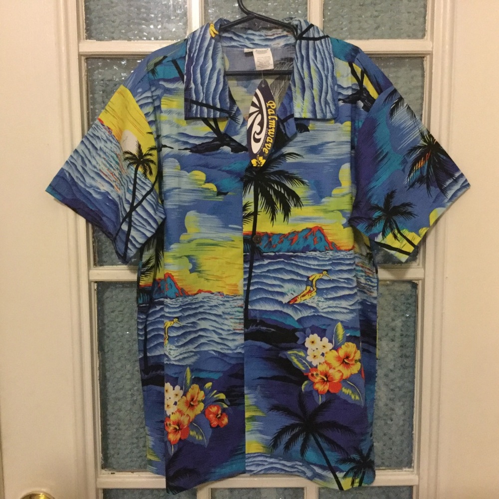 Palmwave boys Hawaiian shirt size Large